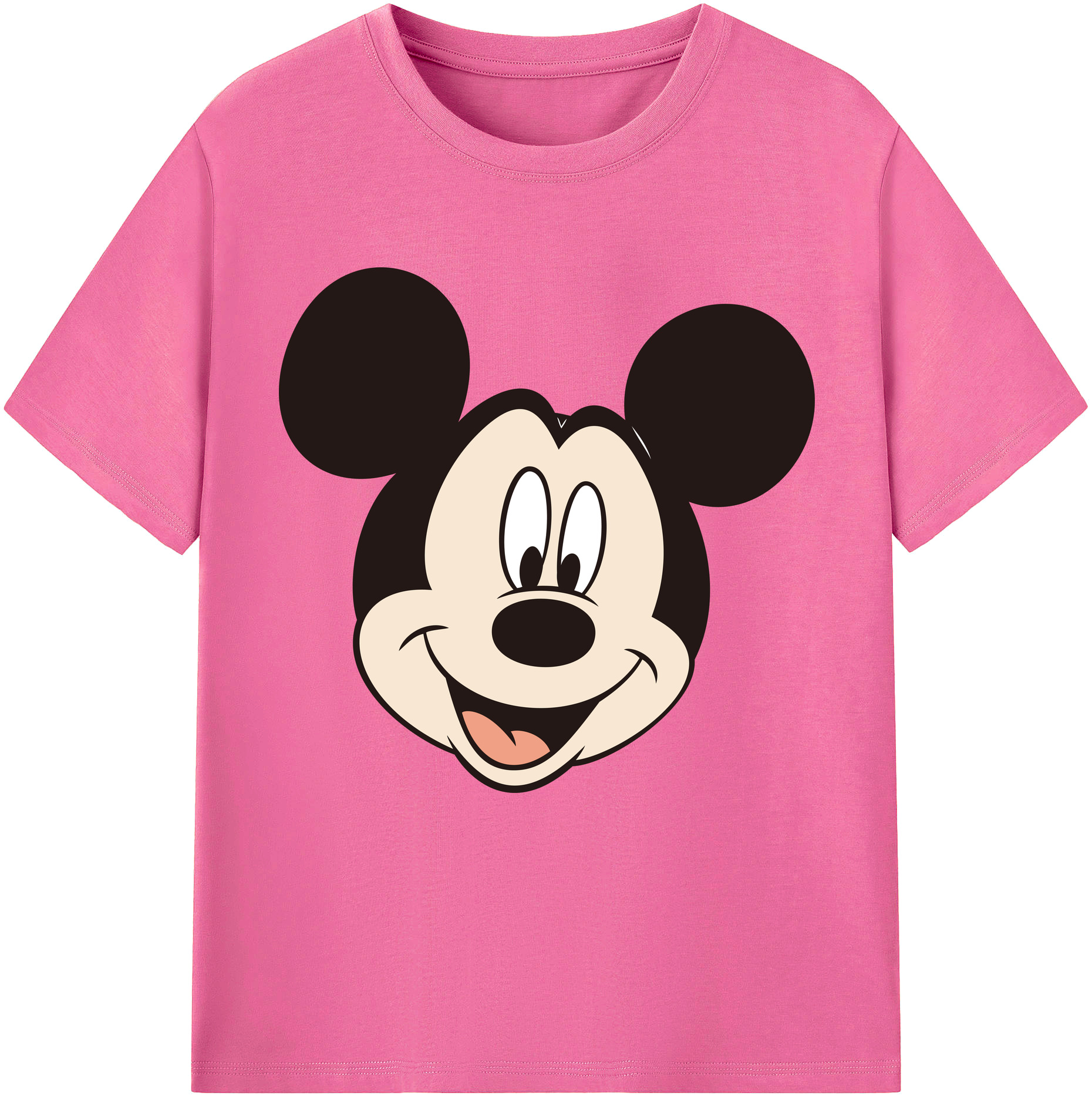 （画像用） ミッキーマウス Mickey Mouse レディースカジュアルプリントTシャツ（綿100％）